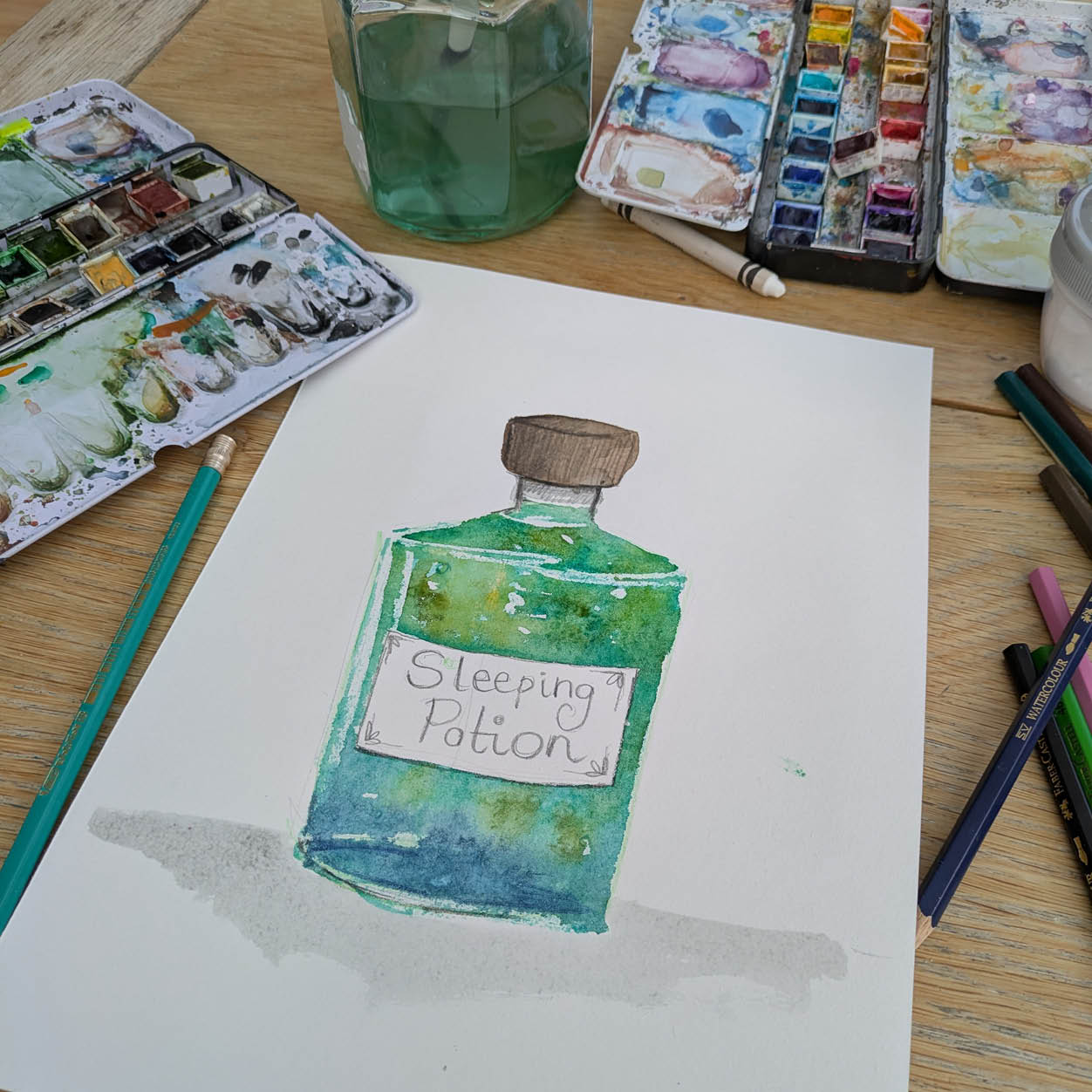 Watercolour Workshop - Wizard School & Potions by Sarah Patel Designs