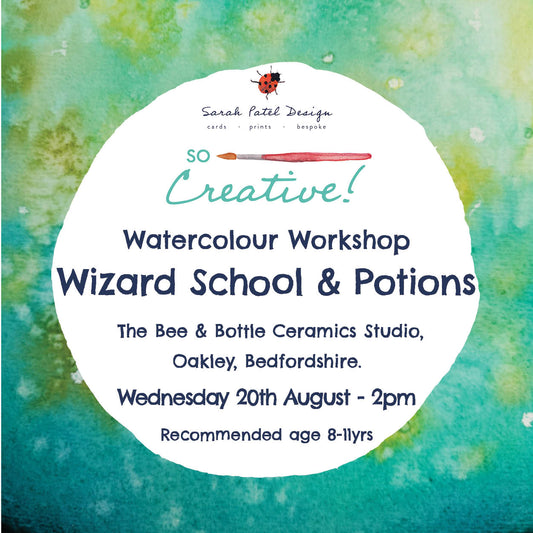 Watercolour Workshop - Wizard School & Potions by Sarah Patel Designs