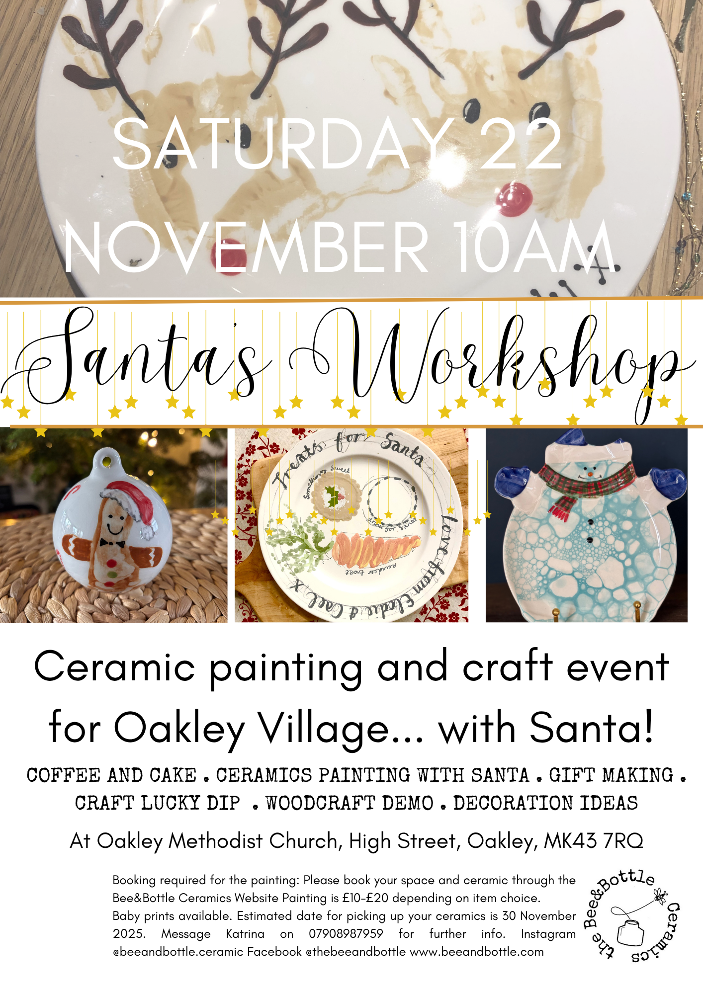 Santa's Workshop - Pre Christmas ceramic painting event Sat 22 Nov